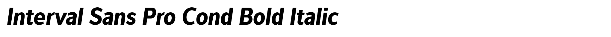 Interval Sans Pro Cond Bold Italic image